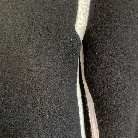 ALICE OLIVIA Black Cream Stripe Wool Long Open Sweater Cardigan Jacket - Picture 5 of 9